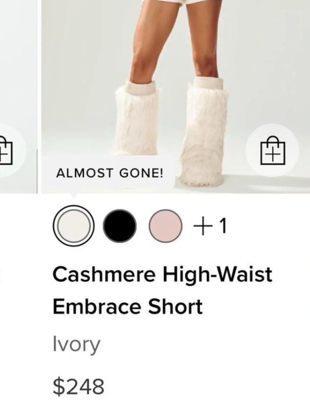 ALO 100% cashmere embrace shorts in